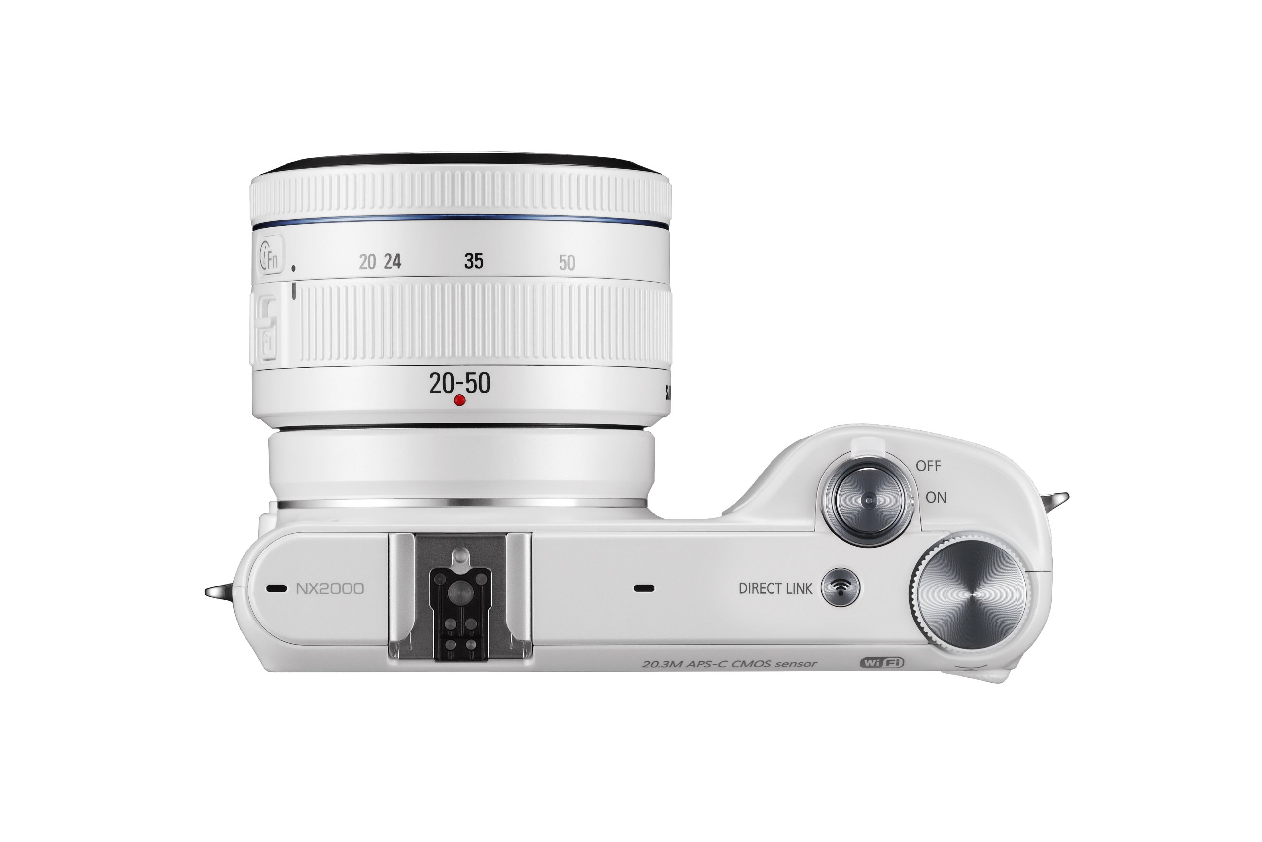 Samsung NX2000 Spiegellose Digitalkamera Kit, mit 20-50-mm-Objektiv, weiß, compact