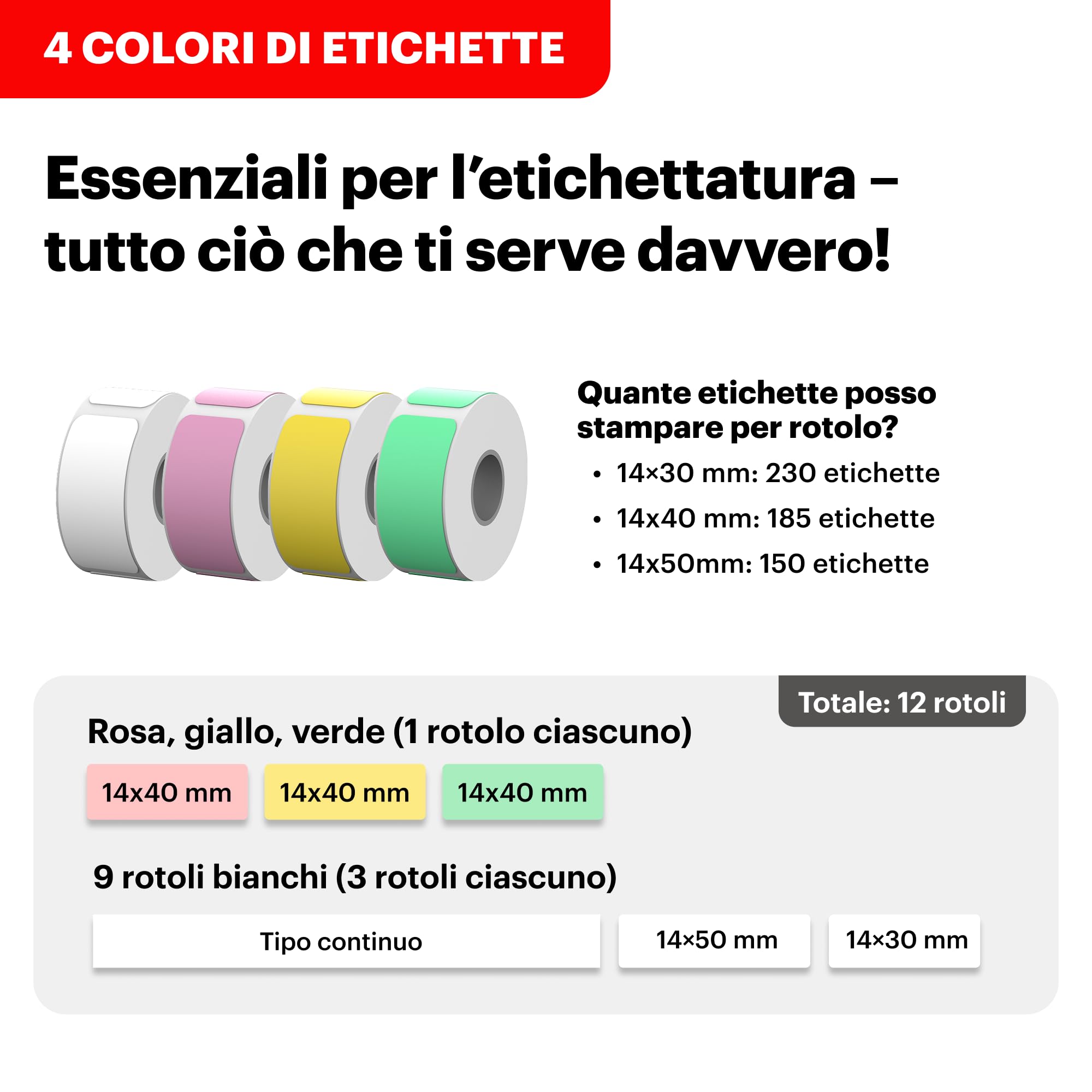KODAK Label Era Regalo di Natale M50 Label Maker Machine Bundle, bianco