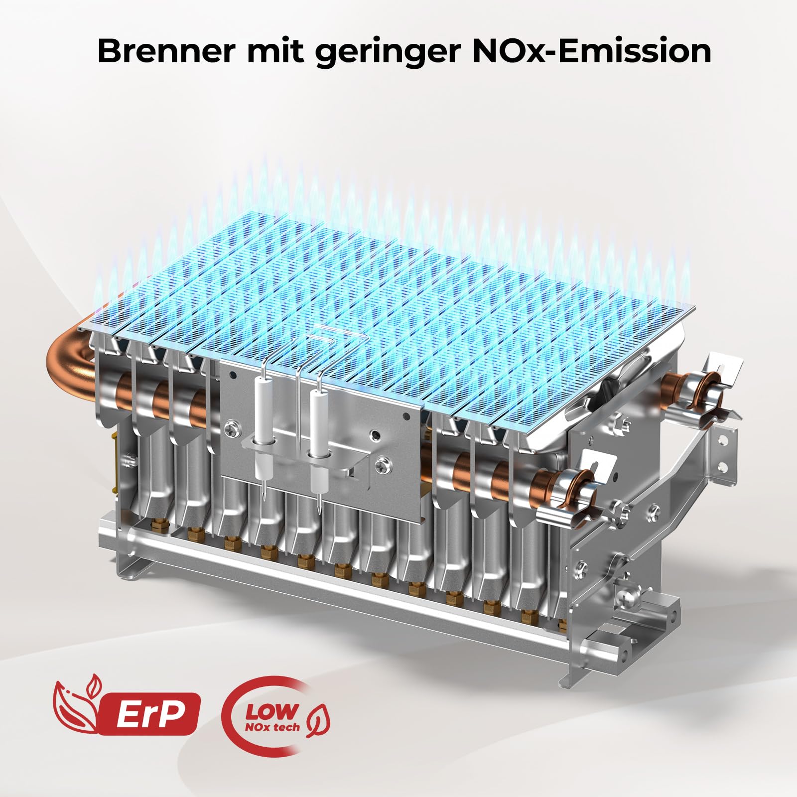CAMPLUX BD300-DE 11L Chauffe-Eau à Gaz Instantané 50 mbar, Bas NOx/ErP, GPL, 3V, 22 kW, Chambre Scellée