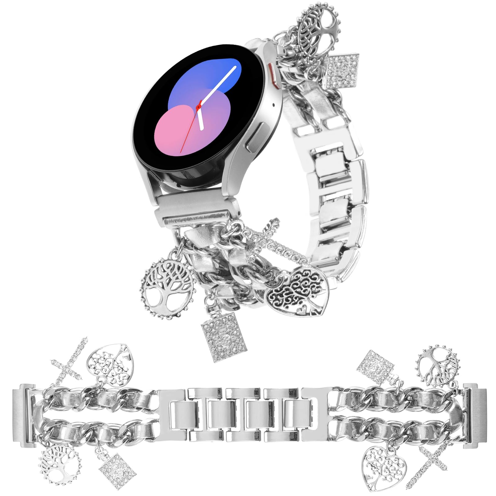 REALSIGN 20MM Stylish Metal Watch Band Compatible with Samsung Galaxy Watch 7 6 5 4 40/44mm,4 Classic 42/46mm,Watch 3 41mm,Active 2,Gear S2 Classic,