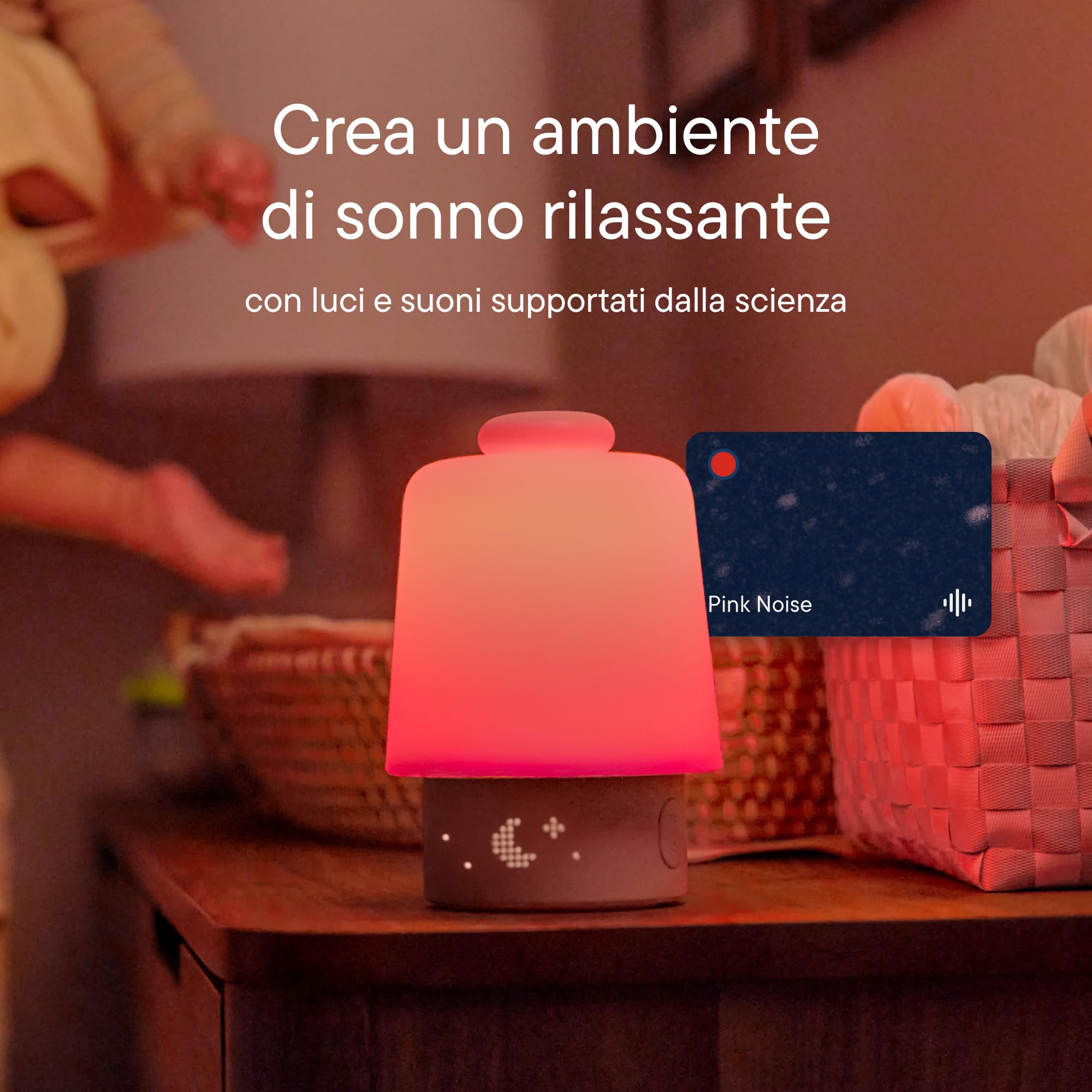 Macchina del suono Hatch Baby e luce notturna – rumore bianco e luce per neonati, trainer del sonno, creatore di routine, sveglia “ora di alzarsi” per cameretta