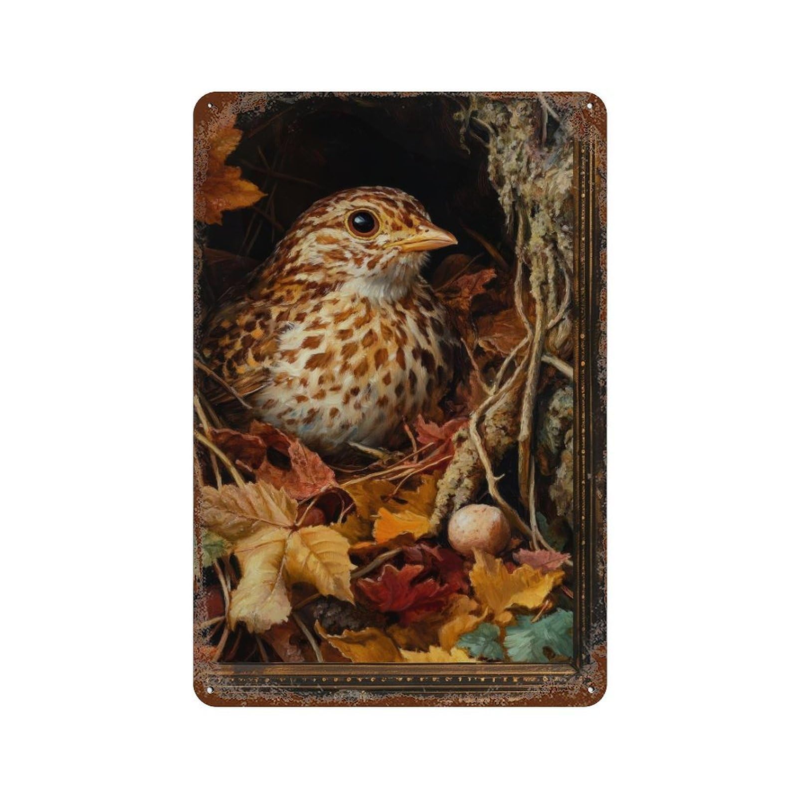 xiaoxiaoshen Partridge Cottagecore Whimsical Bird Rustic Nature Wall Decor Art Metal Tin Poster Modern Home Decor Art Home Bar Shop Decorations Vintage Sign 30x20cm