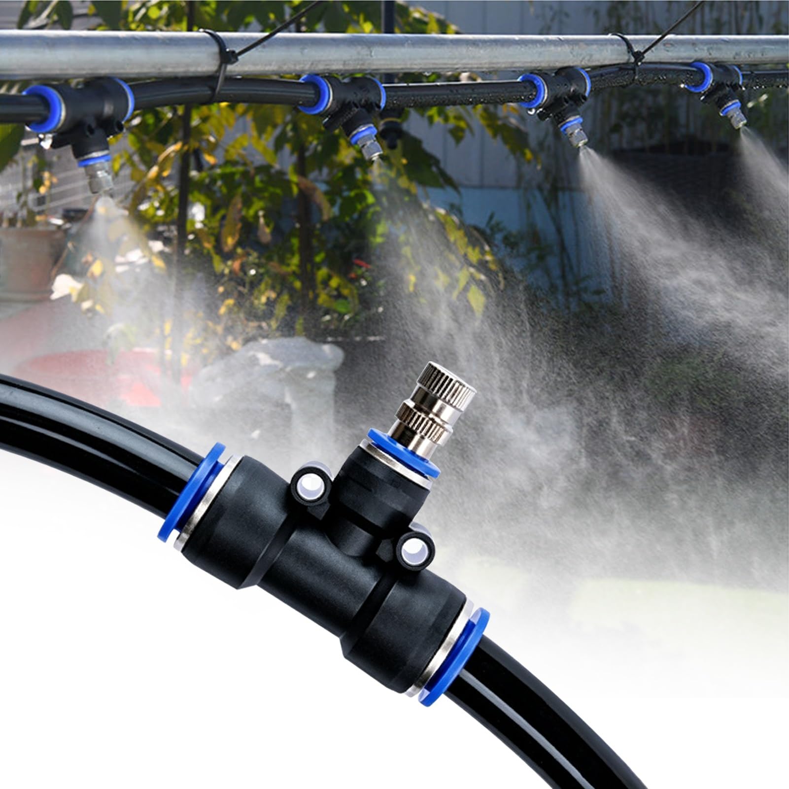 Kit Irrigazione a Goccia Sistema di Irrigazione per Giardino con Irrigatori a Spruzzo, Kit di Irrigazione a Goccia Regolabile per Piante, Attrezzatura per Nebulizzazione del Prato