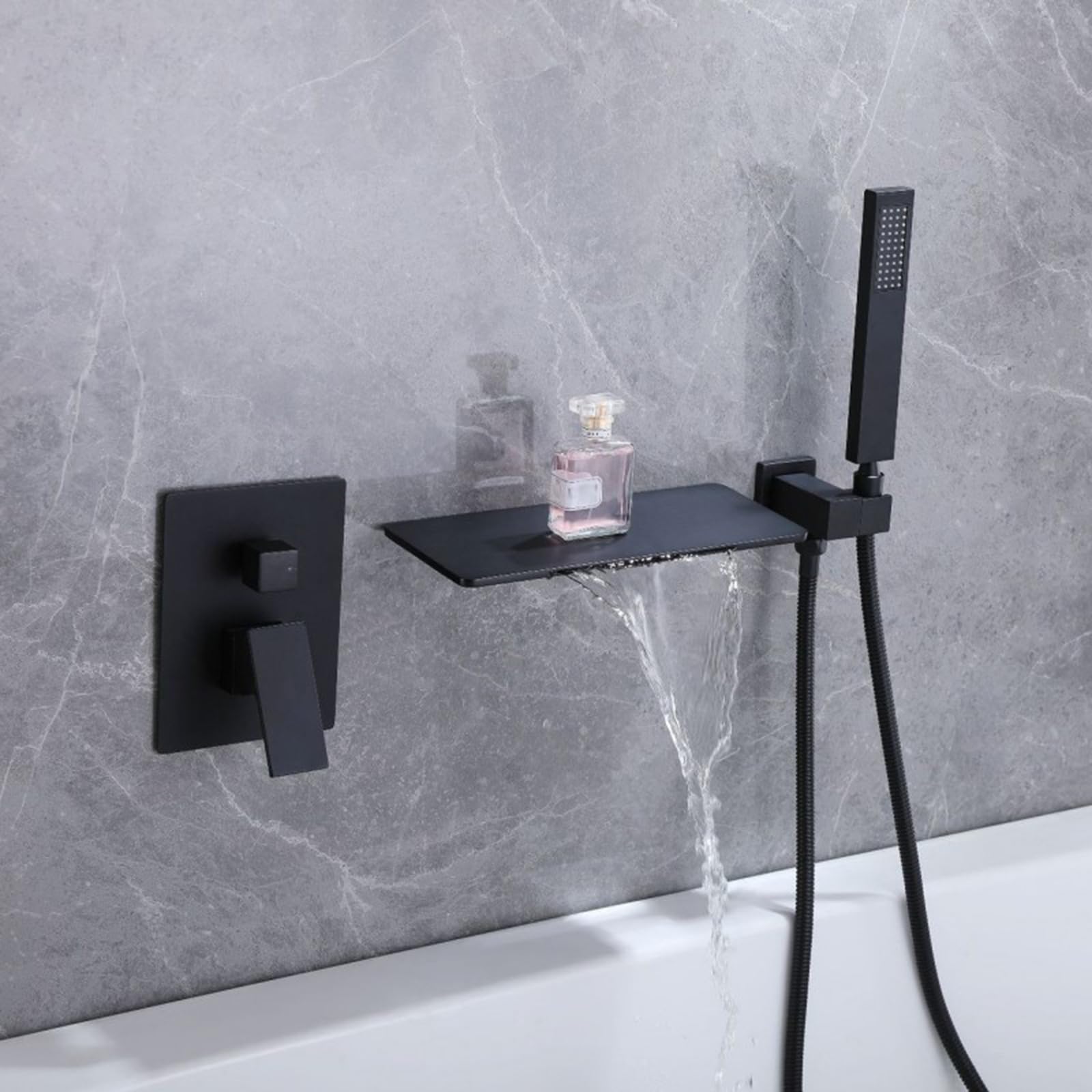 Generico Miscelatore Doccia a Parete per Vasca con Cascata Rubinetto per Acqua Calda E Fredda Miscelatore Monocomando per Doccia Rubinetto per Vasca A Incasso Cromato