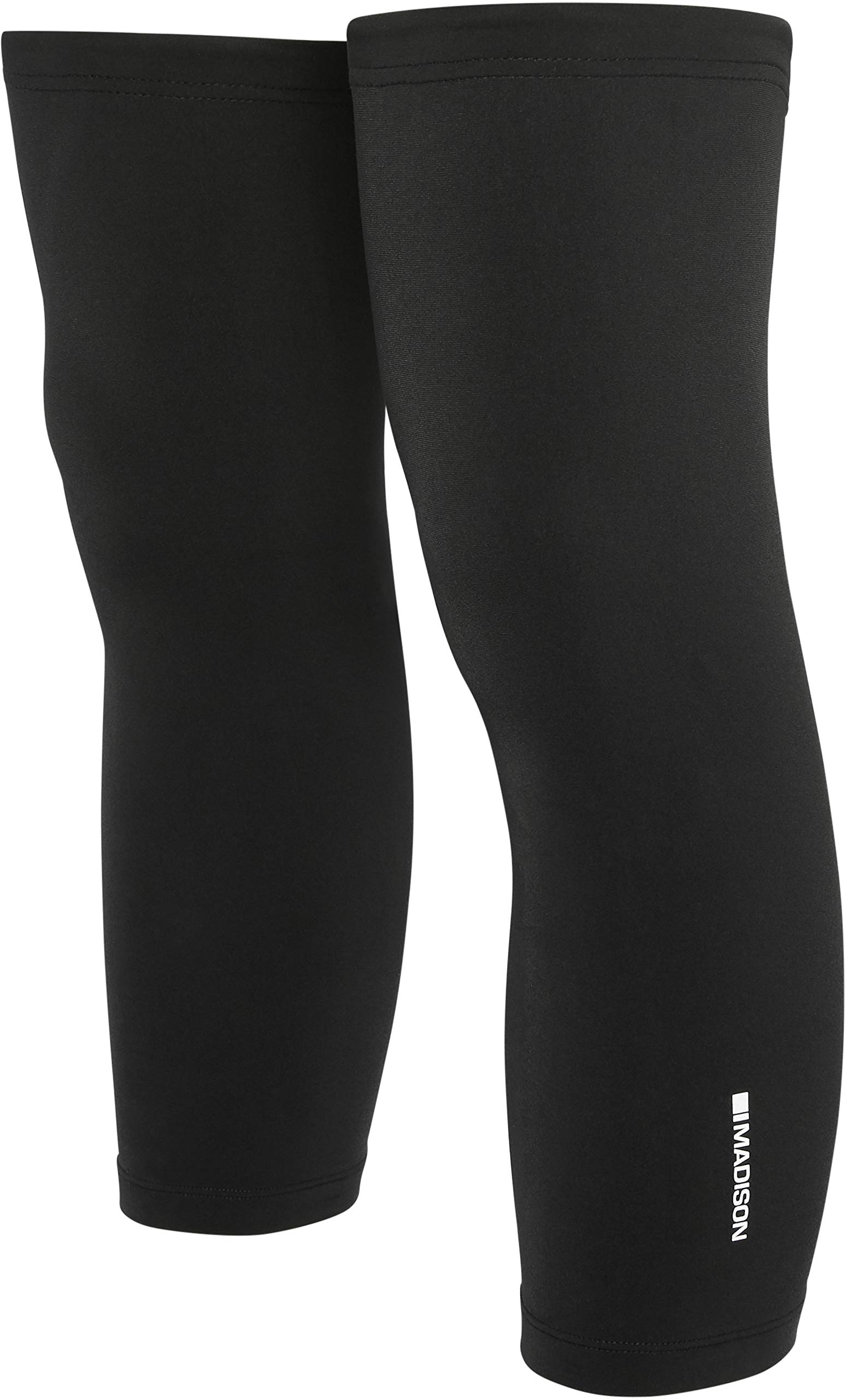 Madison Unisex Black/Logo Dte Isoler Dwr Thermal Knee Warmers - Medium/Large/Brace Pair Leg Wear Warm Cycling Cycle Road Mountain Bike Ride Winter Cold Weather Stretch Fleece Base Layer Under Clothing