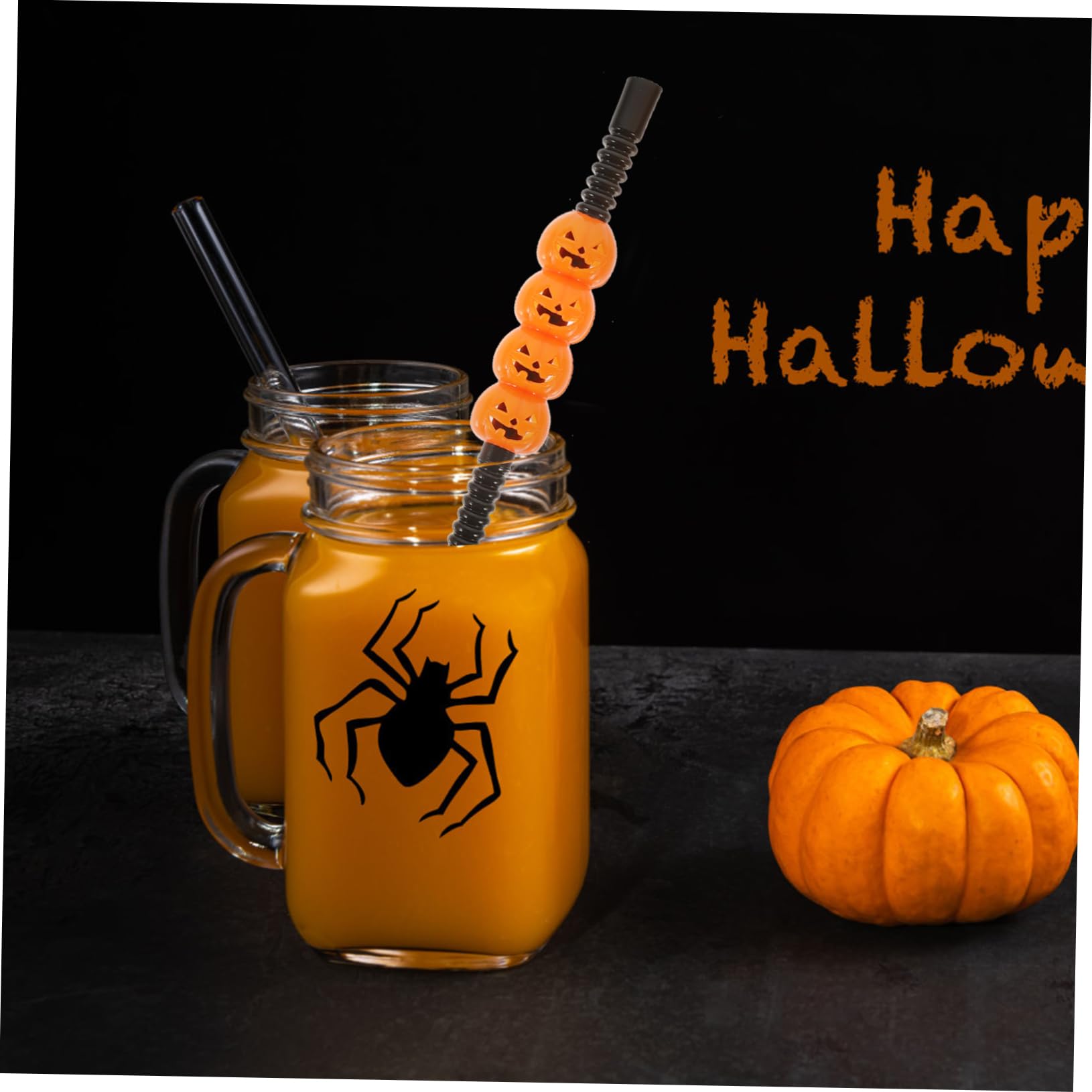 Amazon.co.jp: GAXIRE 5個 ハロウィンかぼちゃストロー ストロー