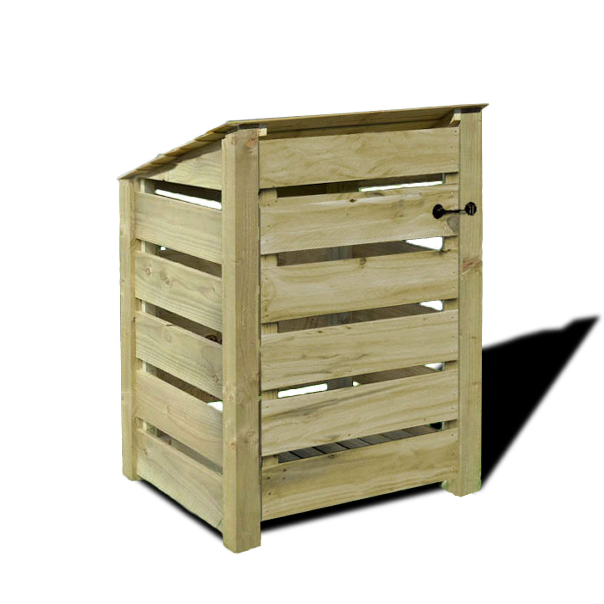 Rutland County Garden FurnitureBurley 4ft Tall Log Store/Garden Storage Heavy Duty Pressure Treated Timber With Rear Sloping Roof (Slatted Log Store with Kindling Shelf & Door, Light Green)