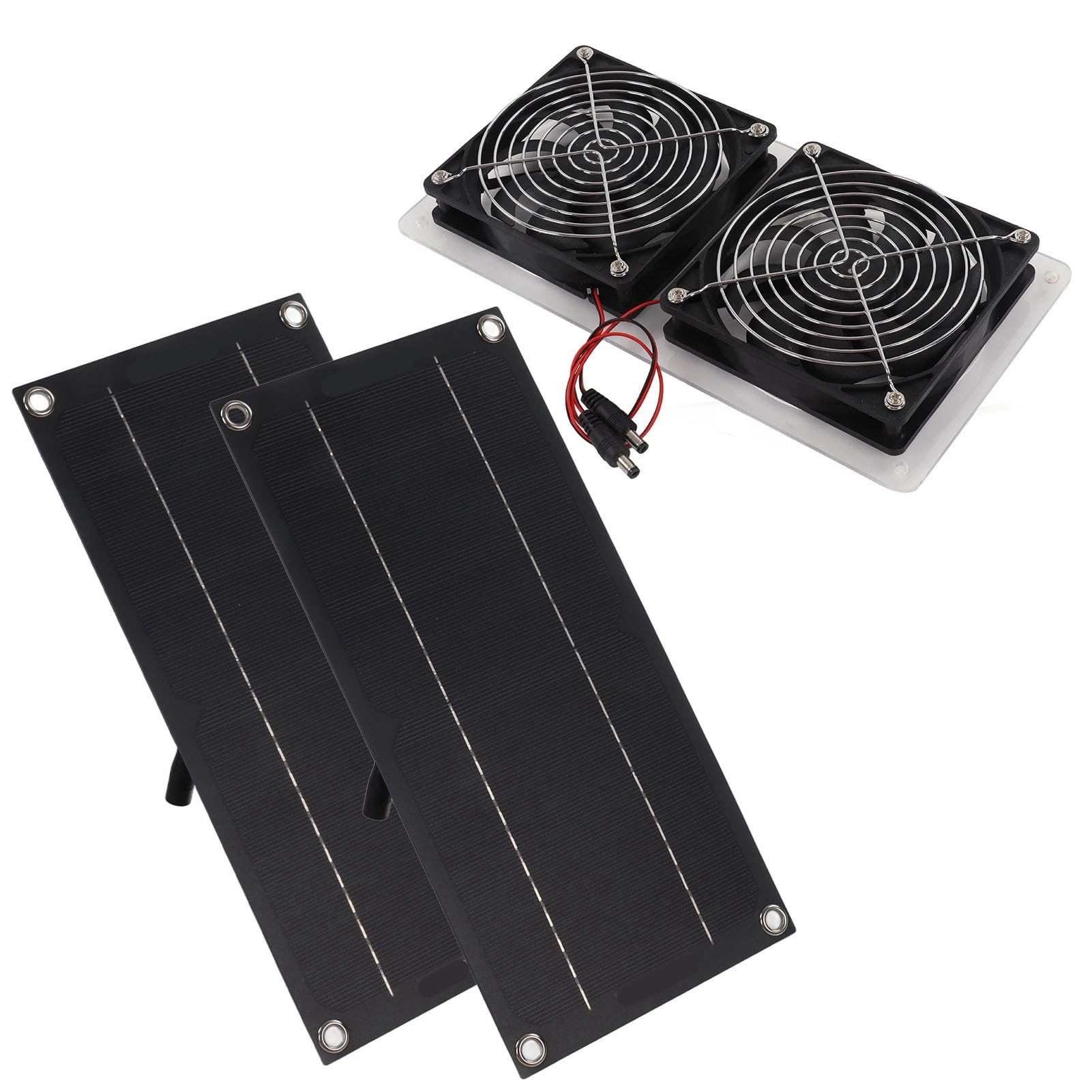 Kit di ventola a pannello solare, estrattore solare durevole, impermeabile, per serre, capannoni, 100 W, 12 V (doppio pannello)
