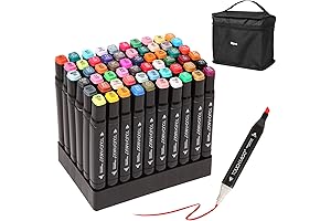 Alcohol Markers Art Set with 60 Dual Ended Pens