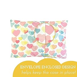 Little Sleepy Head Youth Pillow with Pillowcase 16x22, Soft Jumbo Toddler Pillows, Hypoallergenic Pillow Case - Best Kids Pillows for Sleeping, Perfect Kids Travel Pillows (Hearts)