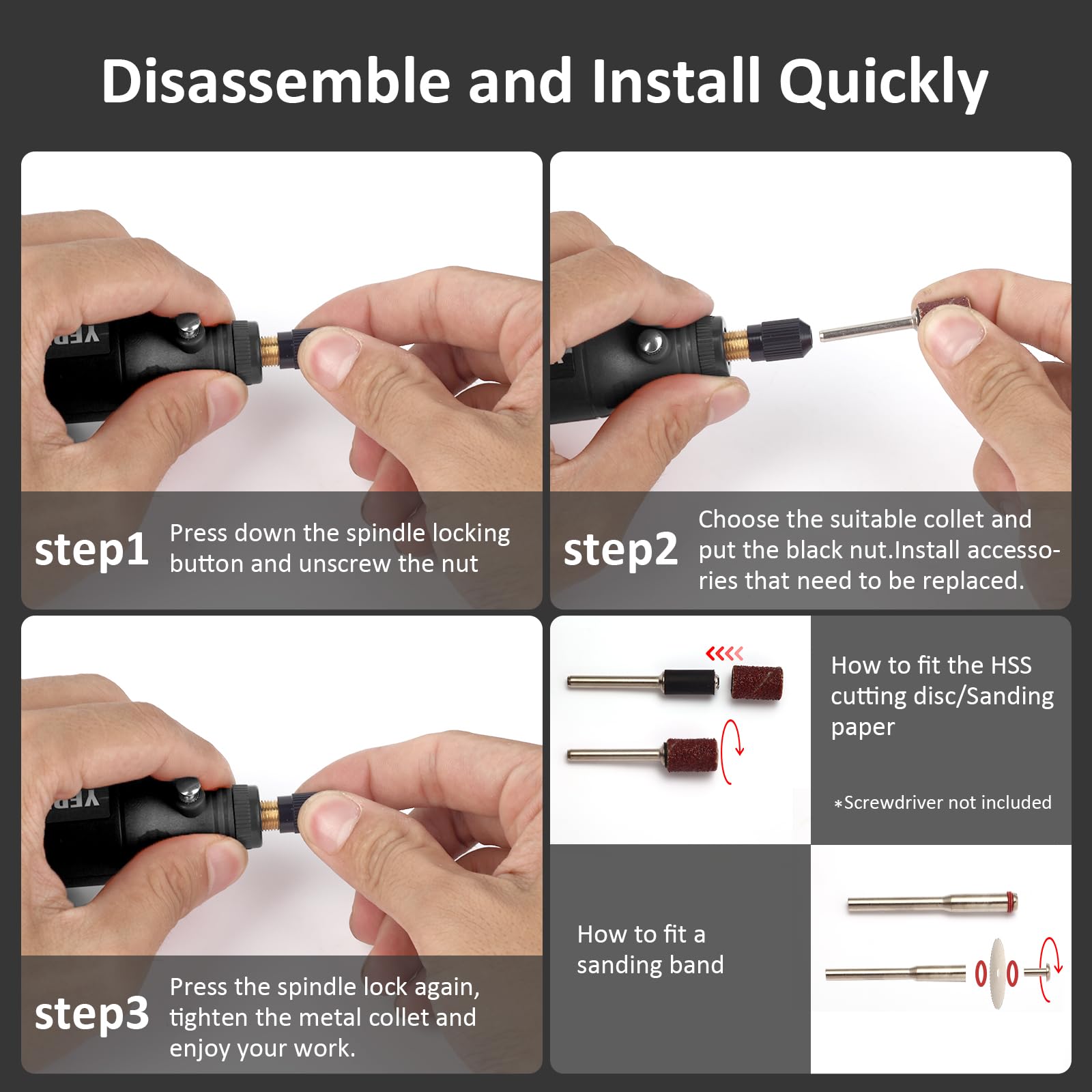 Kabelloses Rotationswerkzeug, 3,7V Li-Ion 15000 U/min Elektrisches DIY Mini Polierset, 72-teiliges Zubehör USB Kabelloses Multifunktionswerkzeug, Ideal für Nagelpflege und leichte Arbeiten