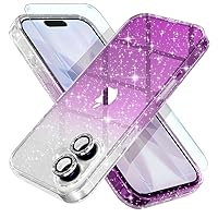 Vista 43 de Choiche, funda para iPhone 14 de mujer, brillante, protección de grado militar, 2 cubiertas de lentes de cámara Diamond, 2 protectores de vidrio