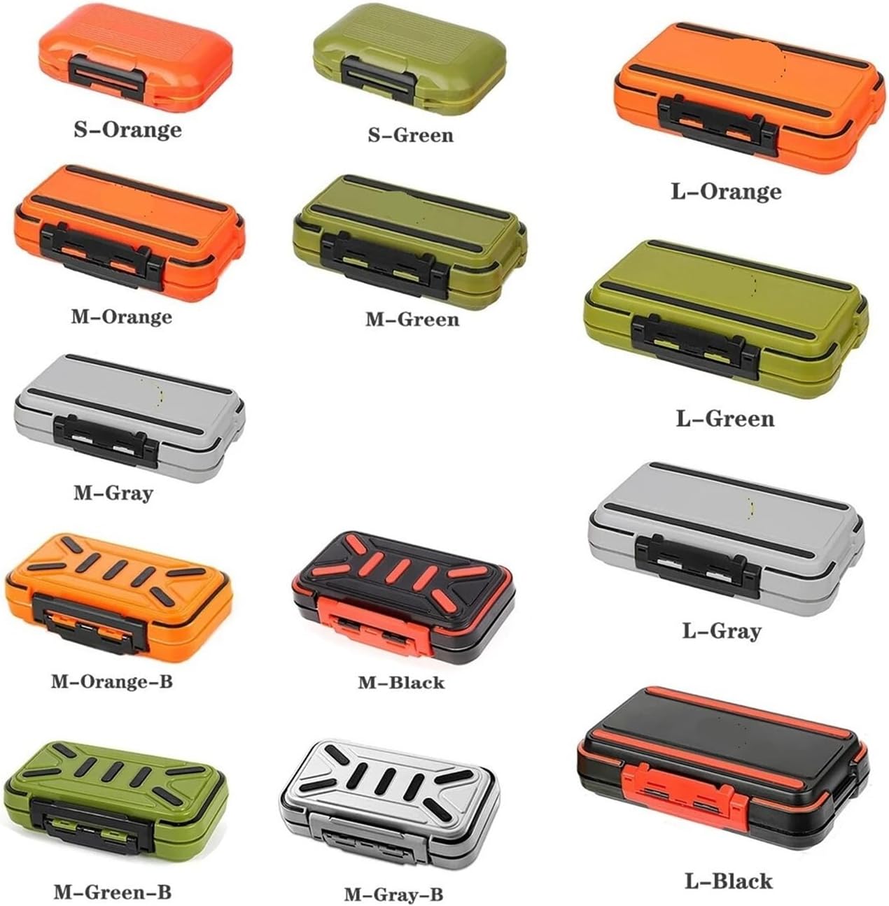 Waterproof Fishing Tackle Box Accessories Tool Storage Hook Lure Fake Bait Boxes(M-Orange-B)