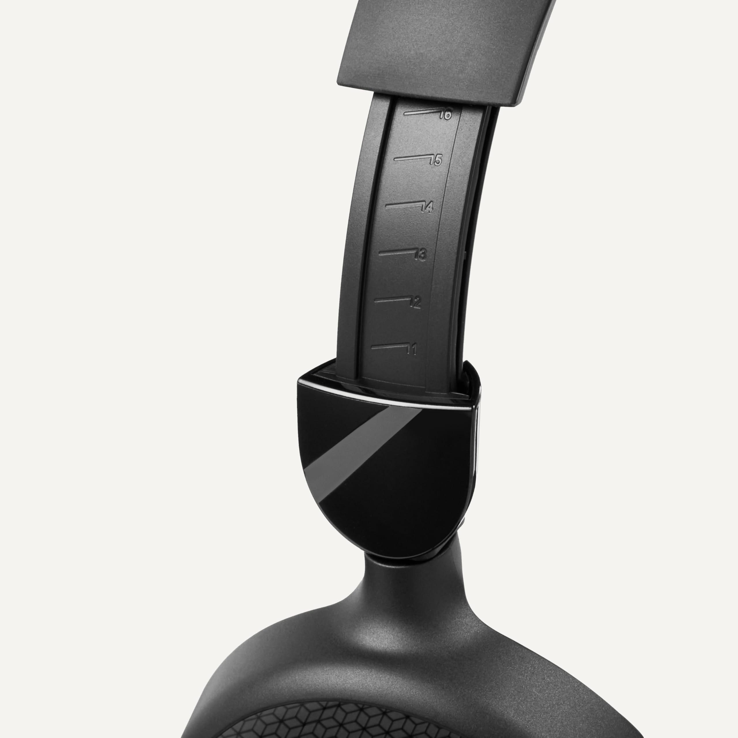 Amazon Basics - Cuffie Over-Ear per Computer con Cavo, Microfono Regolabile, Connessione da 3,5 mm, Controllo Cablato con USB-A, Pieghevoli, Cuffie per Ufficio, Smartphone, PC, Laptop, Nero