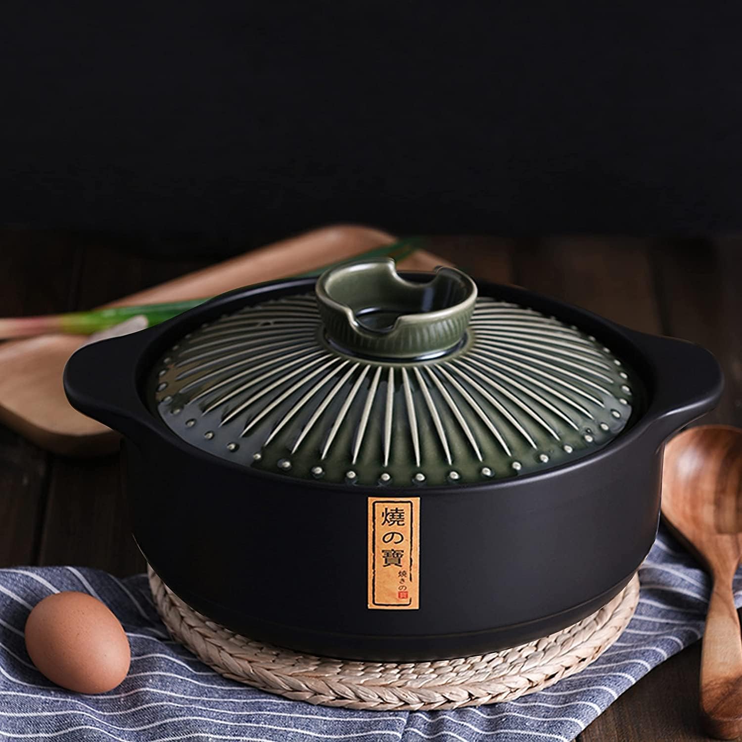 Ceramic Cooking Pot, Clay Pot Cooking, Earthenware Pot, Japanese Donabe, Chinese Ceramic/Casserole/Clay Pot/Earthen Pot Cookware Stew Pot Stockpot with Lid (3L without Steamer)