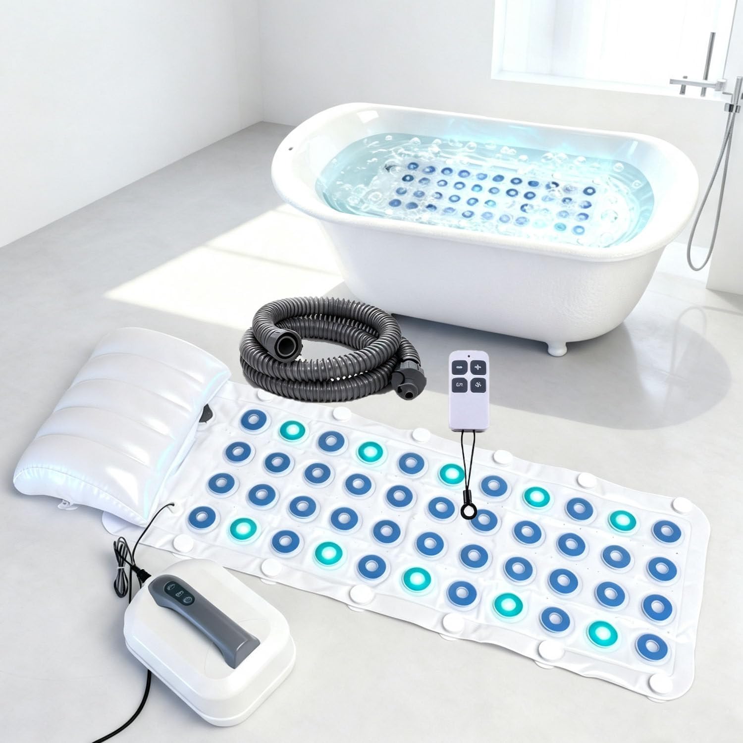DowPie Color Changing LED Bubble Mat for Tub, Home Spa Accessory 220v