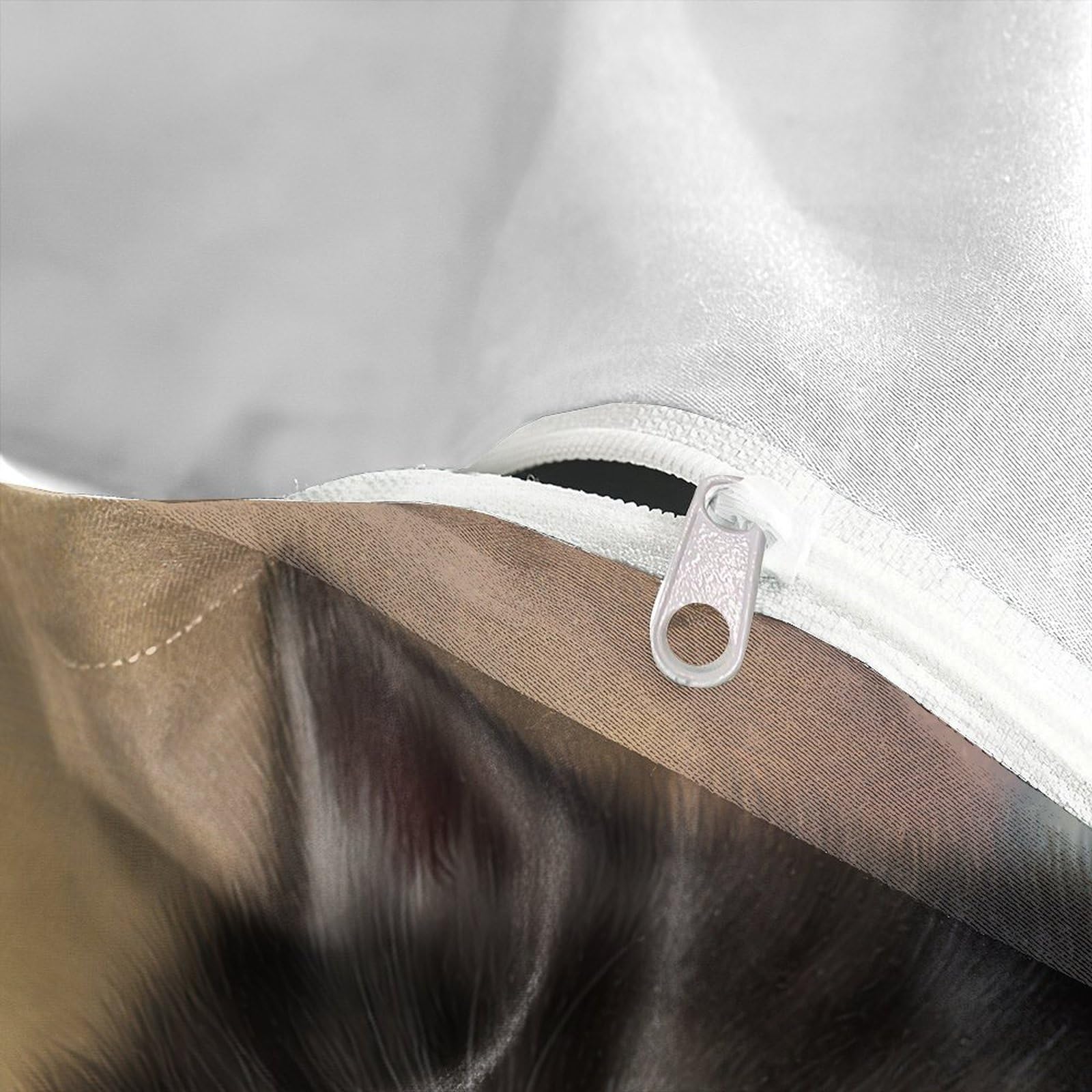 Nettes Kätzchens 3-teiliges Reines Polyester Digitale Malerei Stil Bettbezug, Versteckter Reißverschluss, Krippenbettwäsche, Babysicher & Pflegeleicht King（220x240cm）