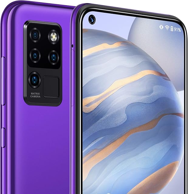 Sim-free & Unlocked Mobile Phones,OUKITEL C21(2021) Android 10 Mobile Phone Sim Free FHD+,6.4Inches,4GB+64GB (SD 256GB),20MP Selfie Front,Four Rear Cameras,4000mAh Battery Dual SIM Smartphone Purple