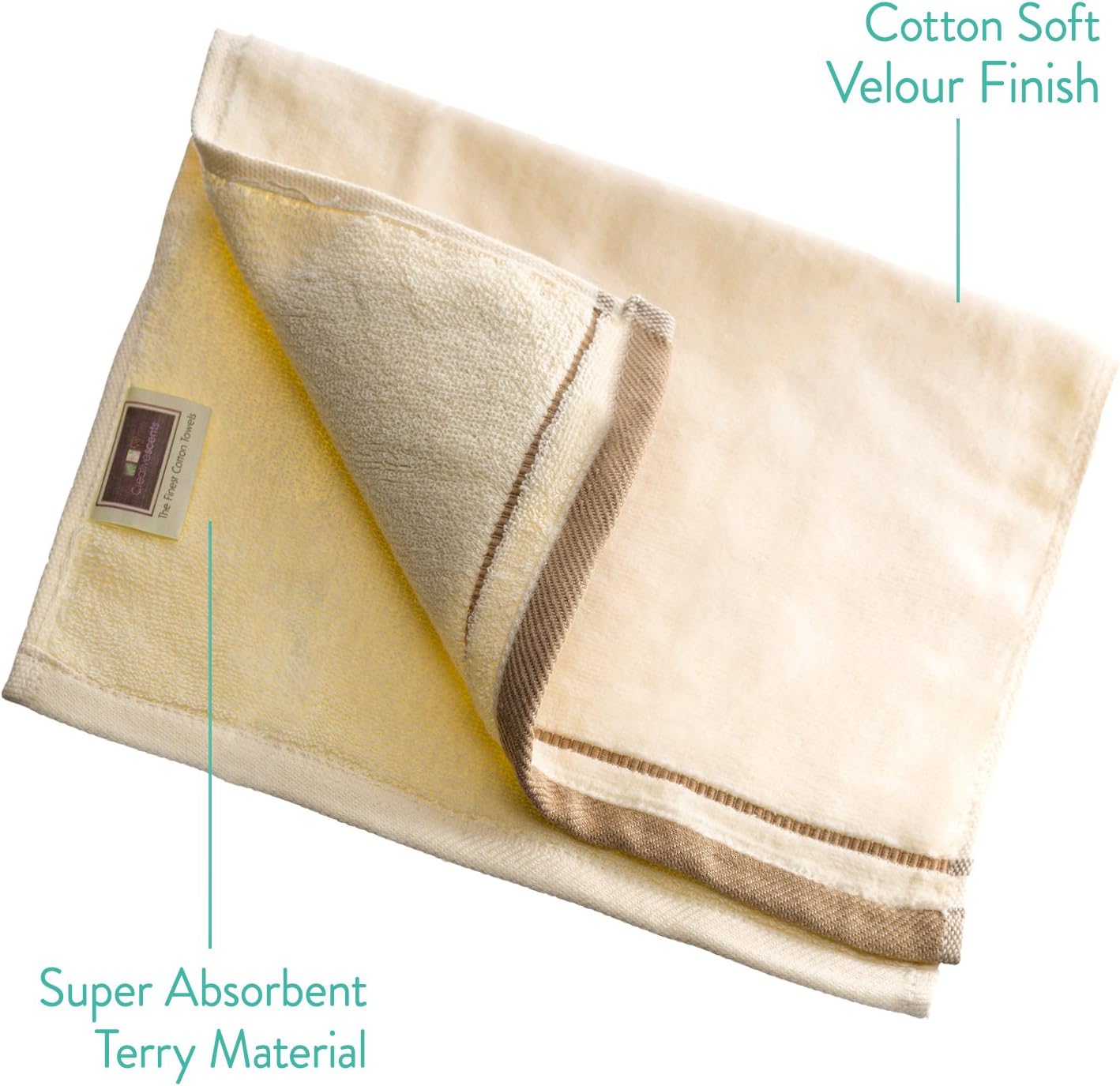 Monogrammed Gifts, Fingertip Towels, 11 x 18 Inches - Set of 4- Decorative Golden Brown Embroidered Towel - Extra Absorbent 100% Cotton- Personalized Gift- for Bathroom/Kitchen- Initial B (Ivory) - Image 5