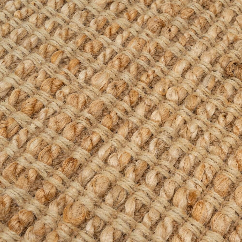 LOLAhome - Alfombra Grande de salón en Yute 100% Natural Trenzado de 200x140 cm. Diseño Artesanal Muy versátil. Viste Tus Suelos aportando máximo Bienestar, Calidez y Confort Atemporal.