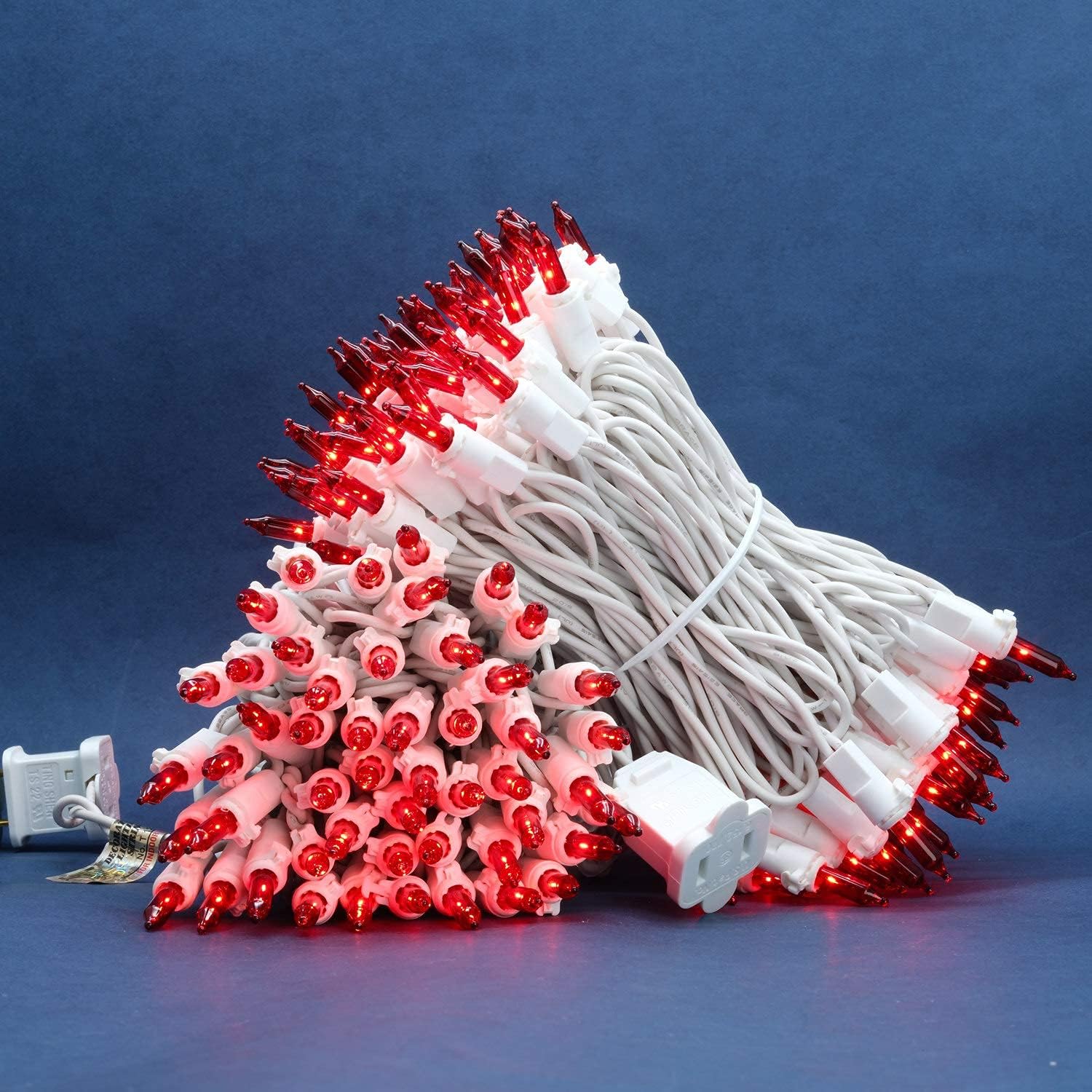 200 Count Red Christmas Lights, Pack of 2 Strands 100 Count 33 ft White Wire UL Listed Holiday String Light (Red) - Image 3