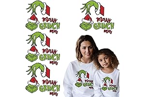 Christmas Grinches Green Iron-on Vinyl Transfers Heat Decals