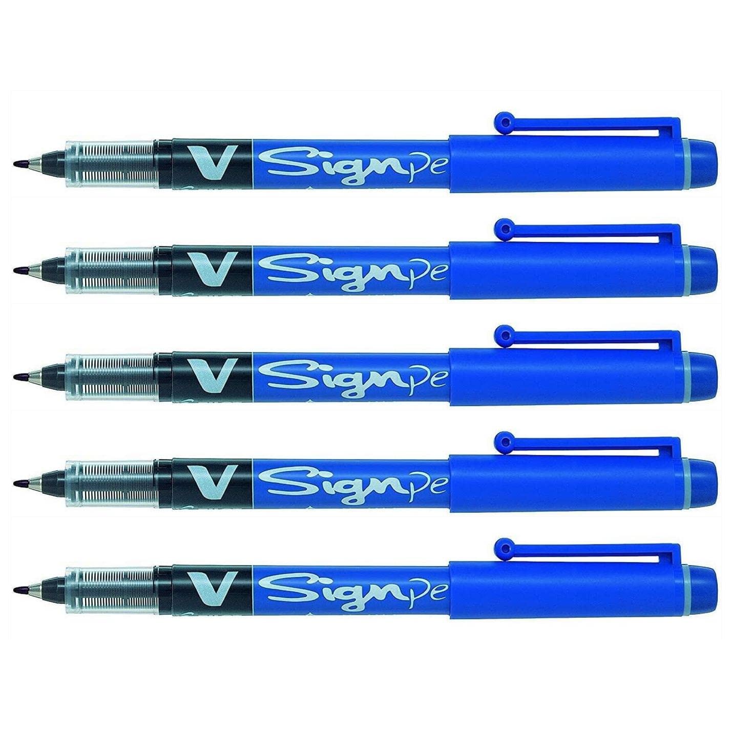 Pilot Blue V Sign Pen Liquid Ink Medium 2mm Nib Tip 0.6mm Line Width V Sign Fibre Tip Point Marker Graphics Sw Vsp Pack Of 6 - View #6