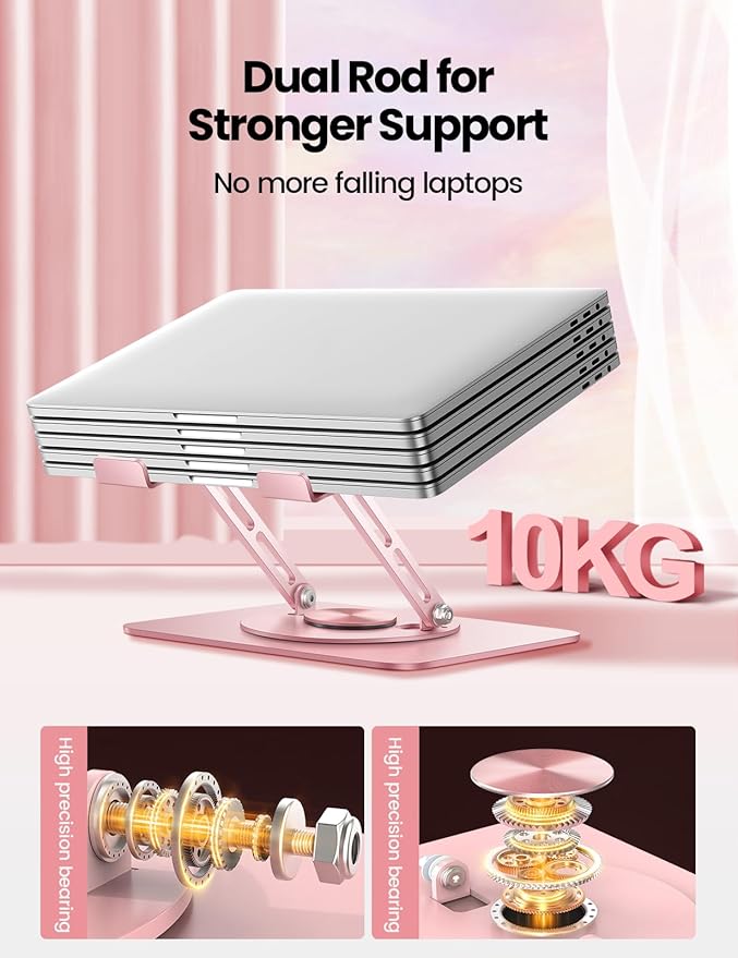 Soporte Ajustable para Laptop Vaydeer Rosa 360° miniatura 4