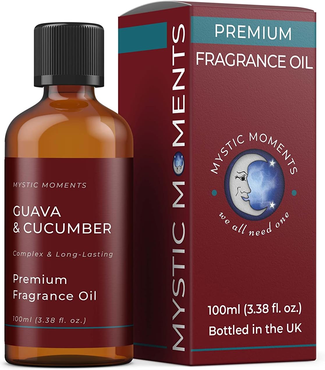Mystic Moments | Guava & Cucumber Fragrance Oil – 100ml – Perfect for Soaps, Candles, Bath Bombs, Oil Burners, Diffusers and Skin & Hair Care Items