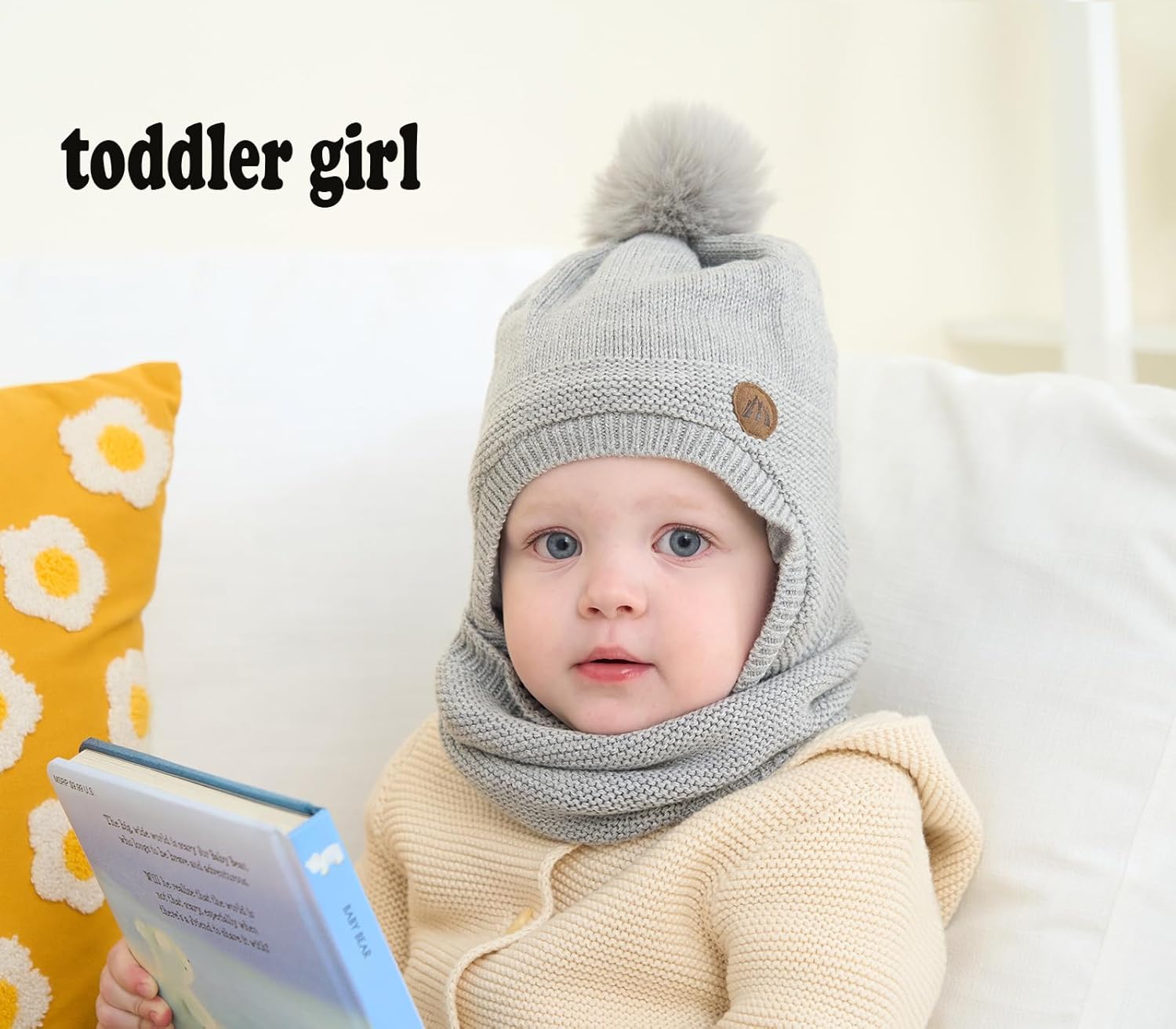 Moon Kitty Baby Girls Winter Hats Rabbit Ears Earmuffs Cap … - Image 2