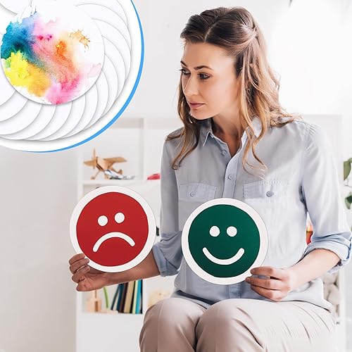 Miniatura 6 de Paquete de 60 papel de acuarela redondo de 7.86 ozm, prensado en frío, ideal para la mayoría de medios húmedos y secos, ideal para principiantes,