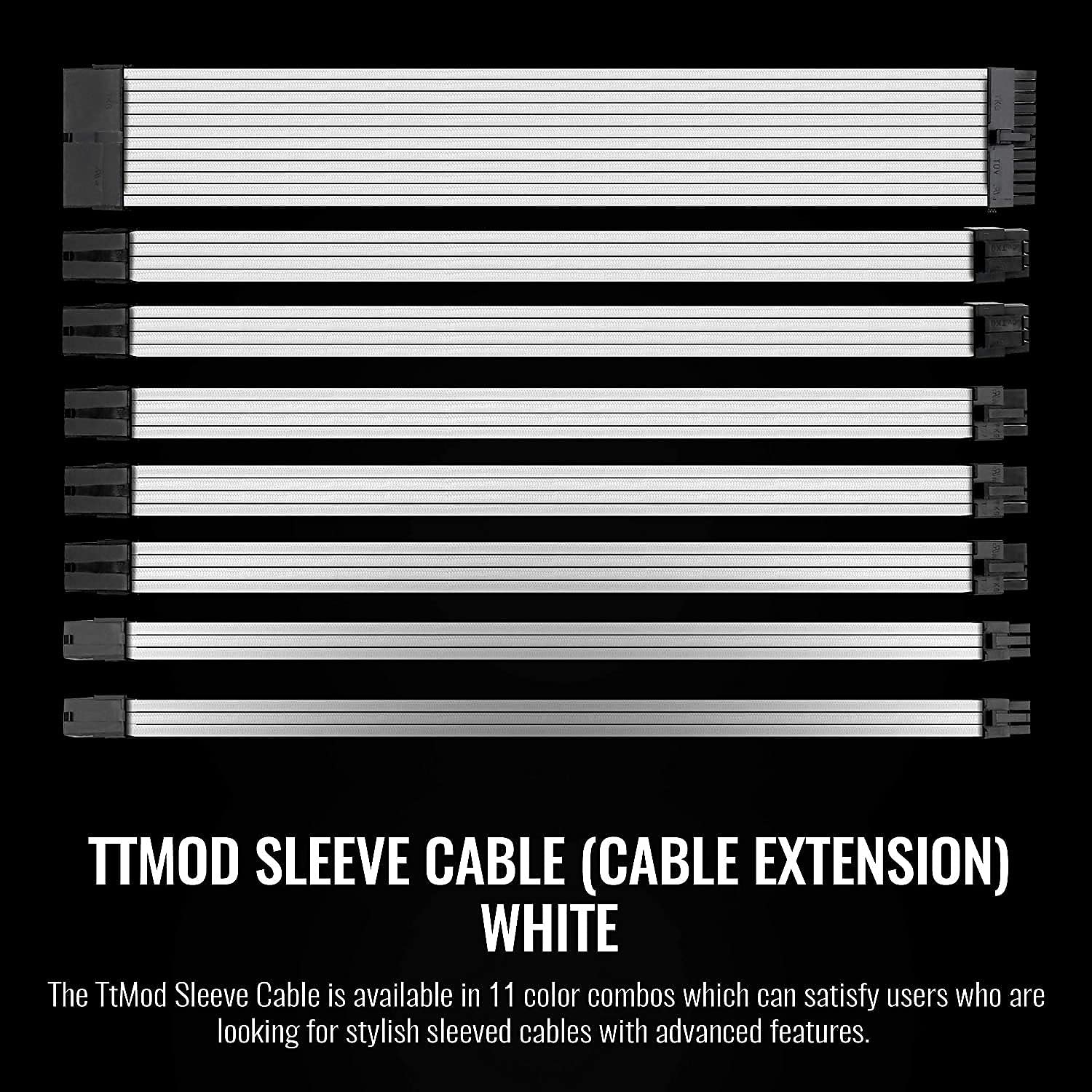Thermaltake TtMod Sleeve Cable Kit - White -2