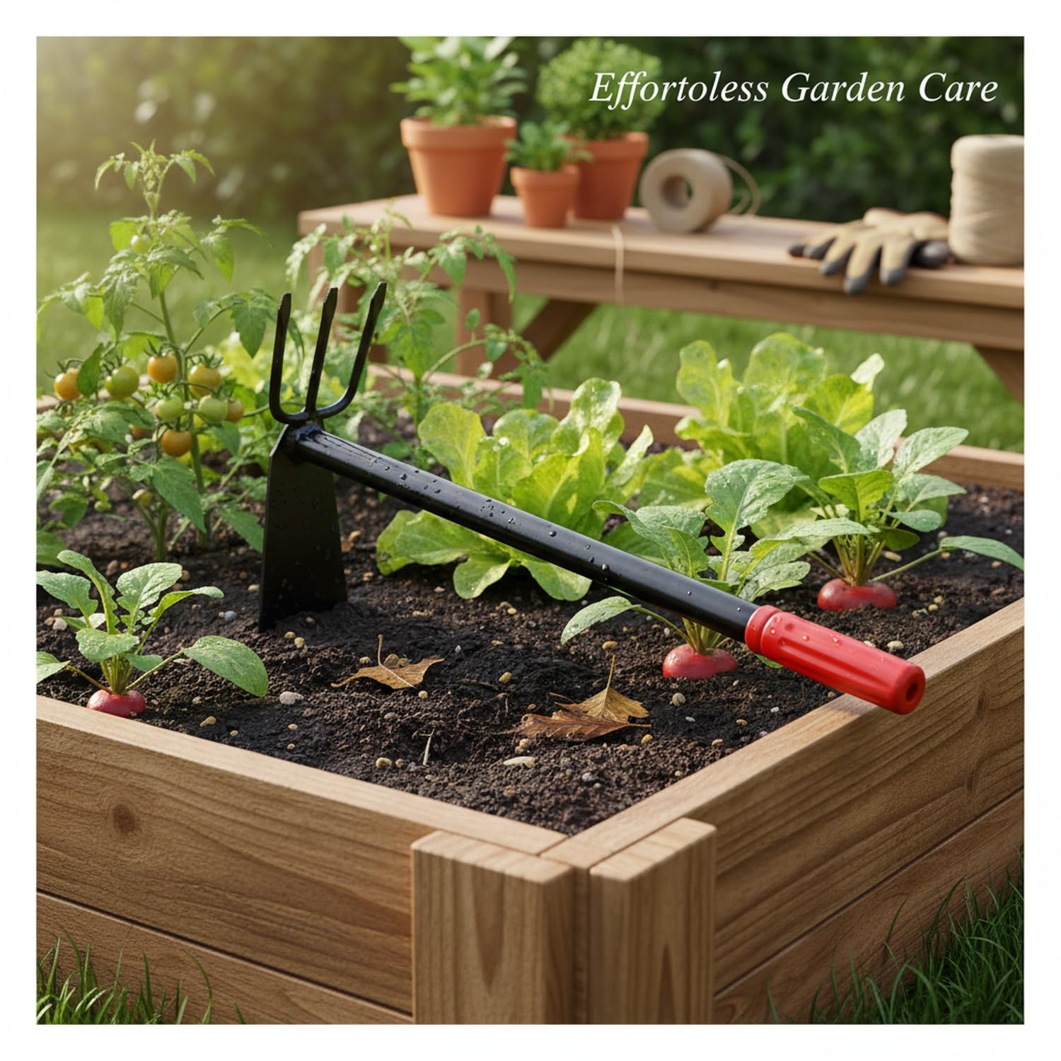 Zappa da Giardino con Manico in Acciaio al Manganese e Legno per la Lavorazione del Terreno.