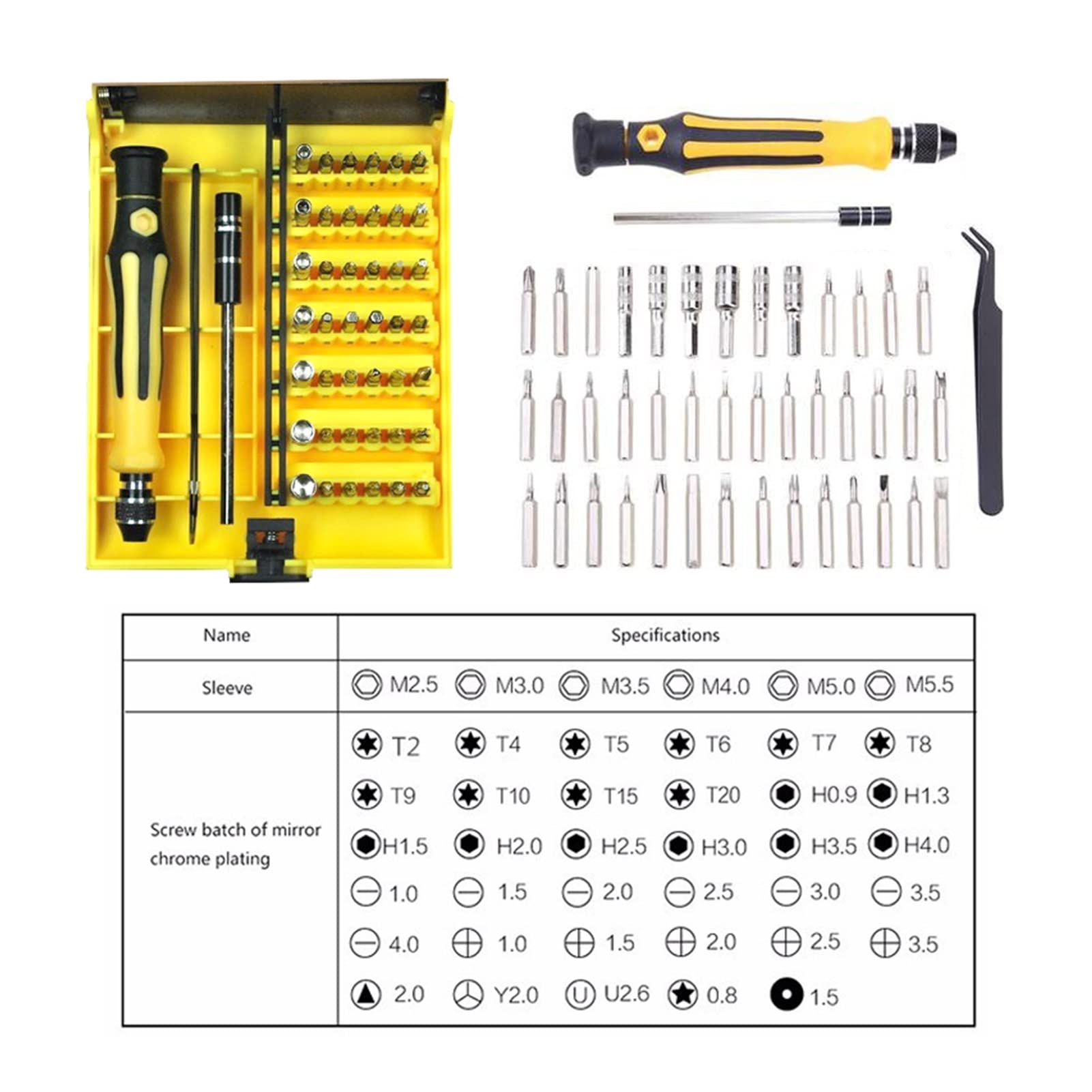 45 in 1 Präzisions-Schraubendreher-Set, magnetisches Reparaturwerkzeug-Set für Elektronik