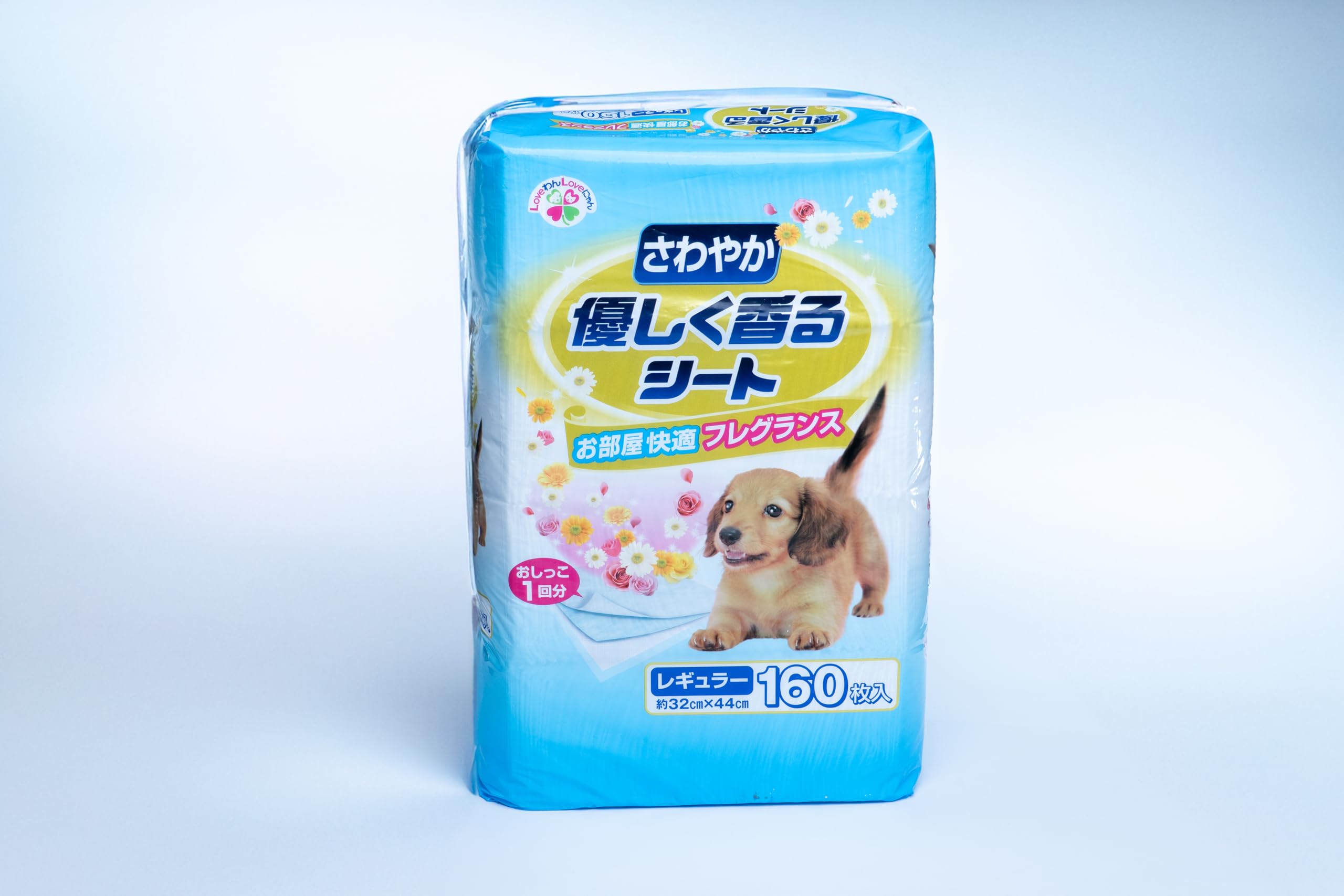 Japan Premium Pet Dog Training Pads, 160 Pieces, 32 x 44 cm, Absorbent Puppy Pads with Fragrance, Multi-Layer Absorbent Core with Super Absorber, Waterproof Pad, Odour Control, Training Pads for Dogs