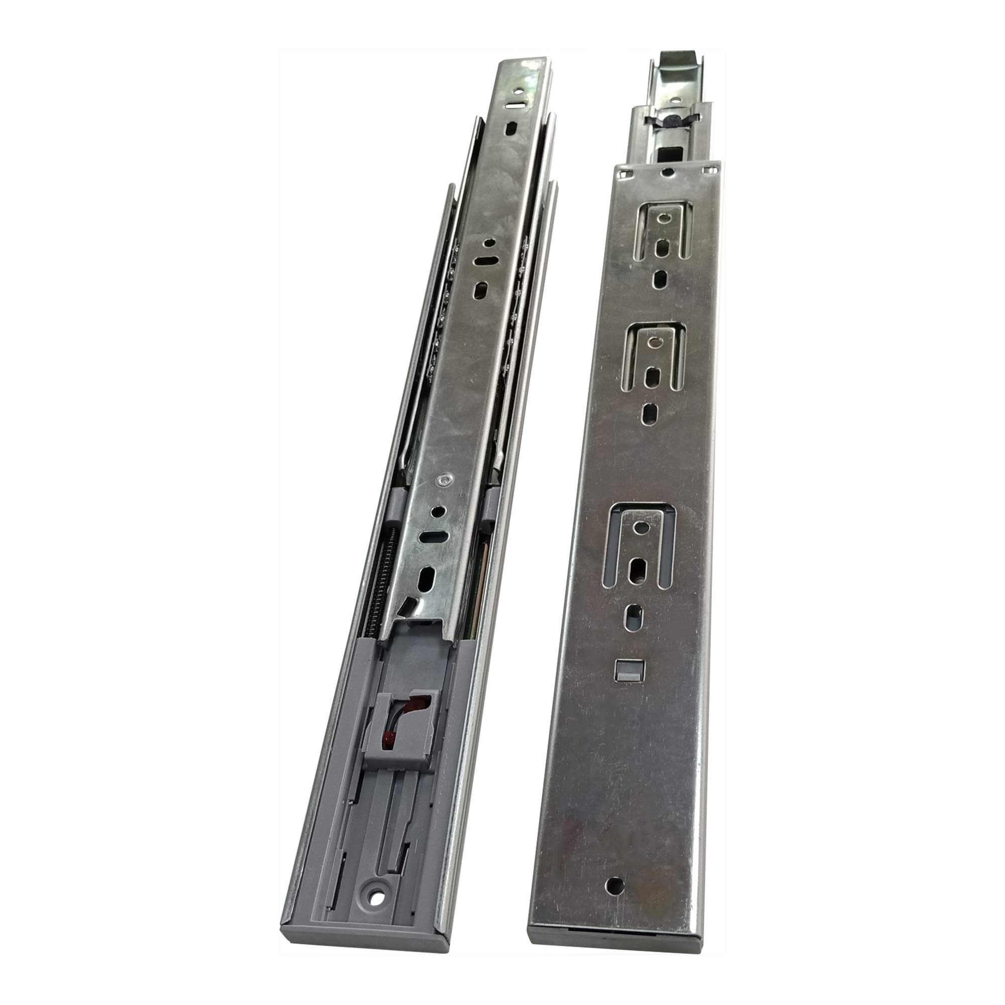 Heavy Duty Drawer Slides 16 inches [Hardware for 1 Drawer] Drawer Glides and Slides [3 Section Ball Bearing Full Extension] Rust Proof Zinc Plated Metal - Soft Close Drawer Slides