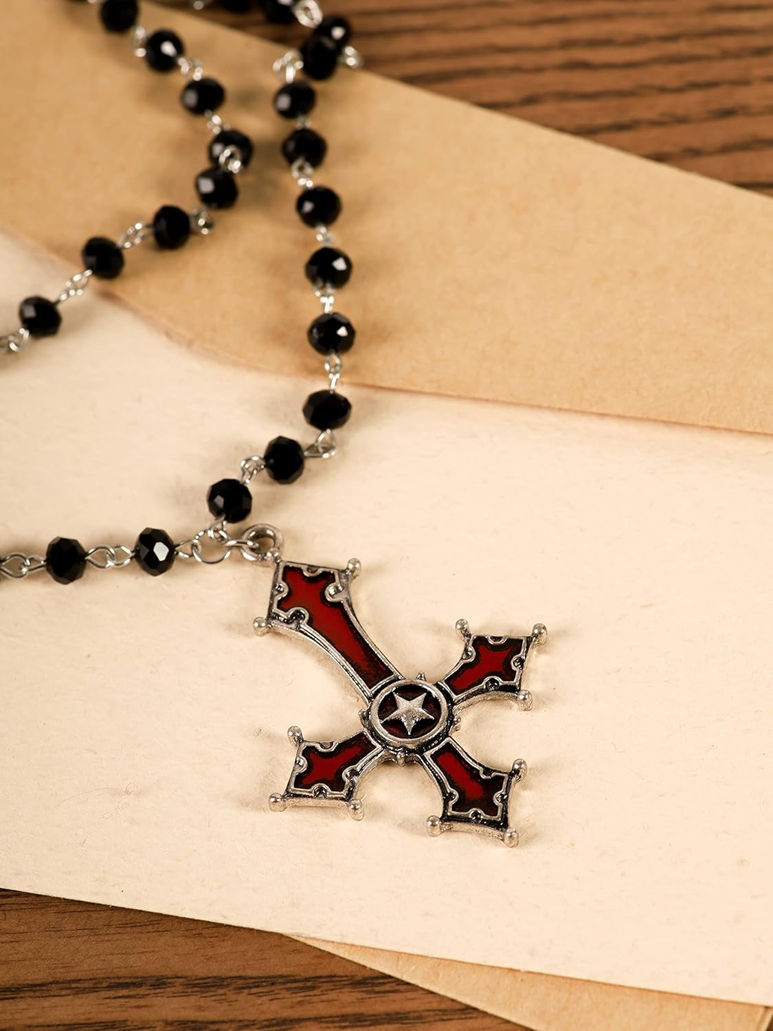Sacina Gothic Upside Down Cross Necklace, Layered Cross Necklace, Halloween Christmas New Year Jewelry Gift For Women - Image 6