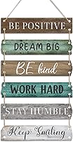 Blulu 6-Piece Rustic Farmhouse Inspirational Wooden Wall Signs with Motivational Quotes - Retro Hanging Plaques for Home Office Bedroom Decor