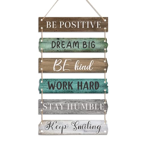 Blulu 6 Pcs Rustic Wall Hanging Plaque Sign Back to