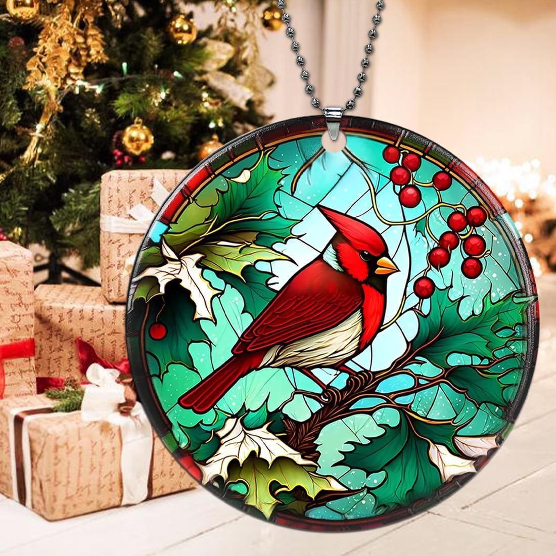 Cardinal Christmas Ornaments 2025, Red Bird Ornaments for Christmas Tree, Acrylic Cardinal Ornament - Cardinals Decor, Red Cardinals Christmas Tree Decorations - Cardinal Gifts for Women - Image 3