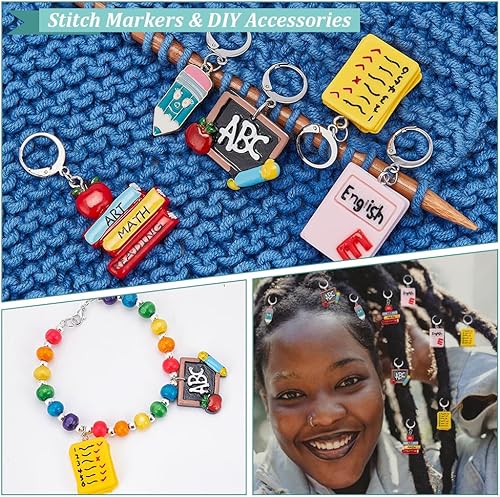 Miniatura 4 de NBEADS 20 marcadores de punto de estudio, lápices de libros, marcadores de punto de ganchillo, cierres de acero inoxidable 304 extraíbles,