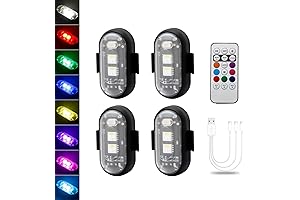 LECART 4 Pcs Magnetic LED Strobe Lights with Wireless Remote Control