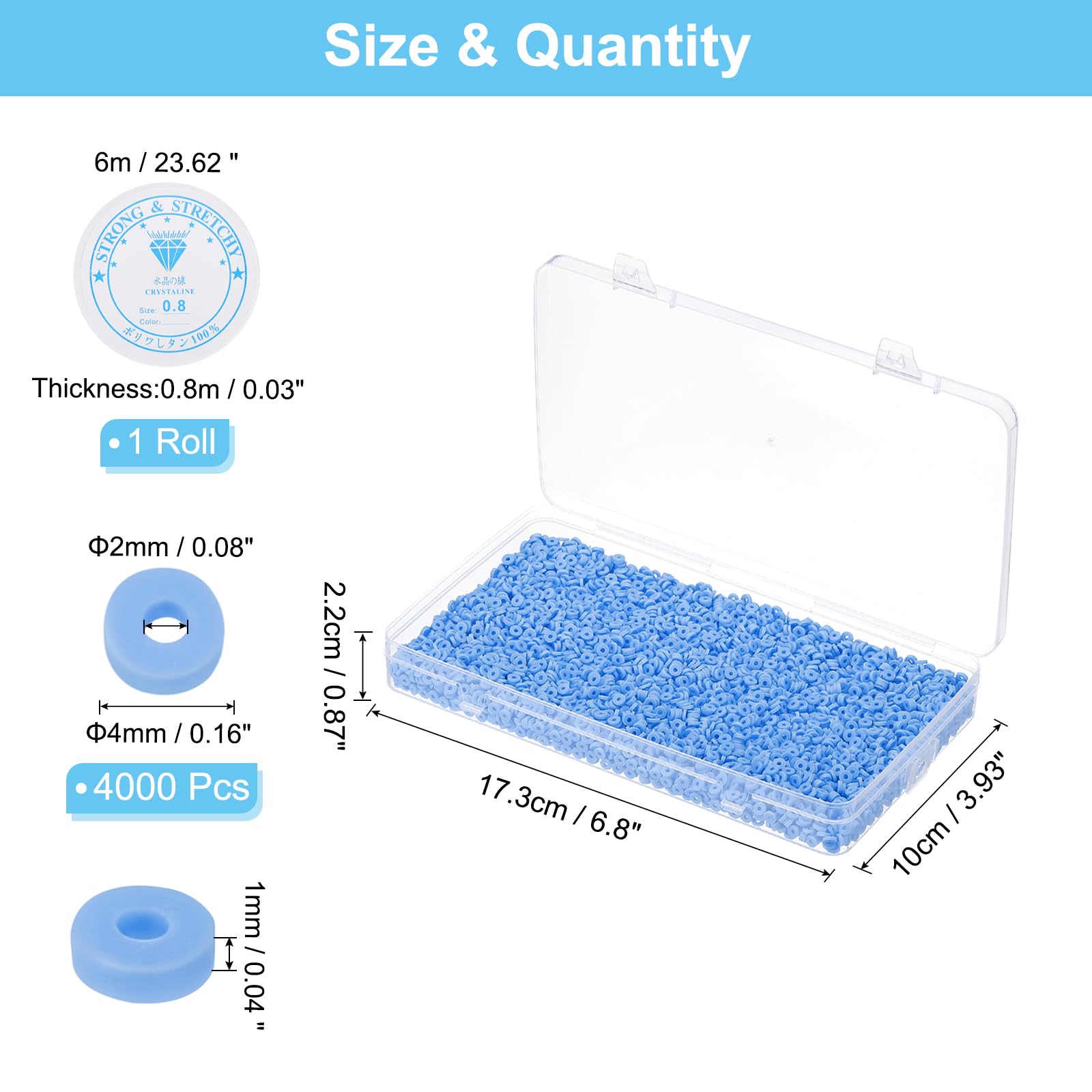 PATIKIL 4000 Pcs Clay Beads Bracelet Making Kit - Image 2