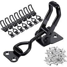 8Pcs Black Adjustable Toggle Latch Clamp, Heavy Duty 330Lbs Holding Capacity, Quick Release Metal Pull Latch For Smoker Door, Cabinet, Tool Box, Gate, And Case