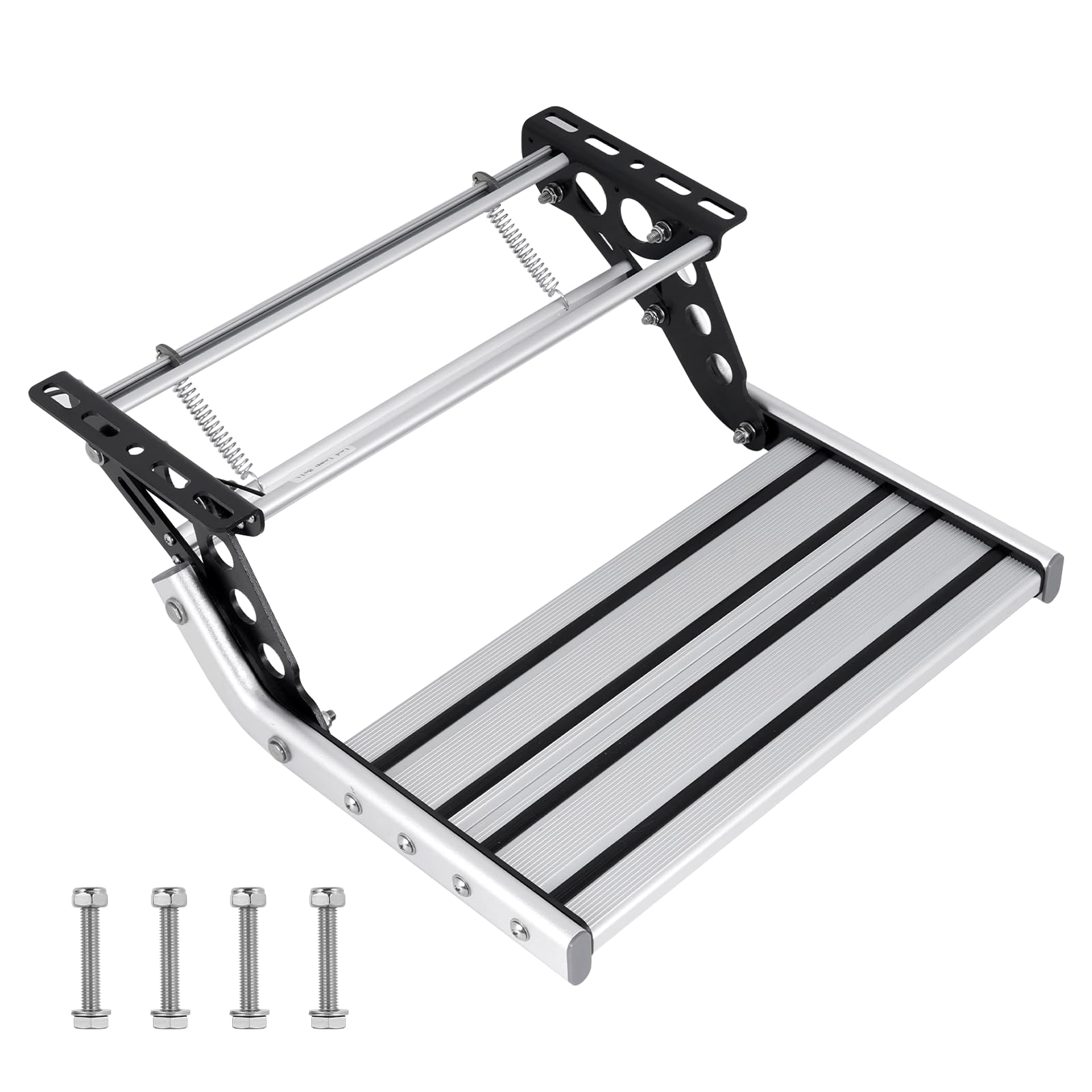 YUCHENGTECH Manual Motorhome Step Folding Caravan Steps Retractable Aluminium Alloy RV Step 150kg Load Capacity Thickened Steel Trailer Steps Non-Slip Design for RV Trailer Camper Motorhomes (1 Step)