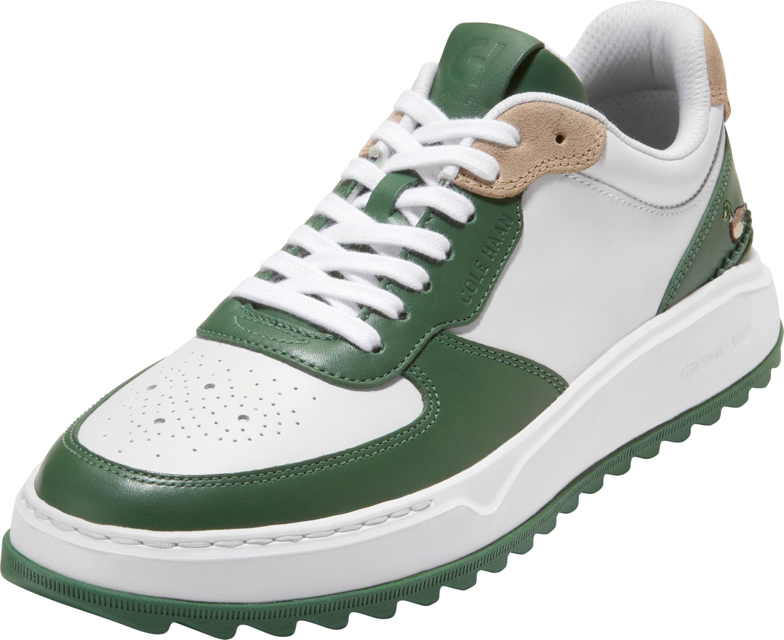 Cole Haan Men's Grandpro Crossover Golf Sneaker, Myrtle/Optic White, 9 Wide