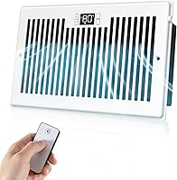 BIOWIND Quiet Register Booster Fan for 6x10 Vents - 200 CFM Smart AC Vent Booster with Remote, Thermostat, 10 Speeds, Ultra-Quiet 18dBA - White