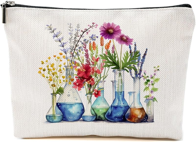 Necessaire de maquiagem floral MQBMQB Multicolor085 com zíper