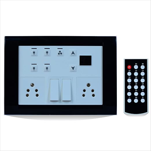 Carolight Remote Controlled Switch for 4 Lights and 1 Fan, Home Automation (Black)