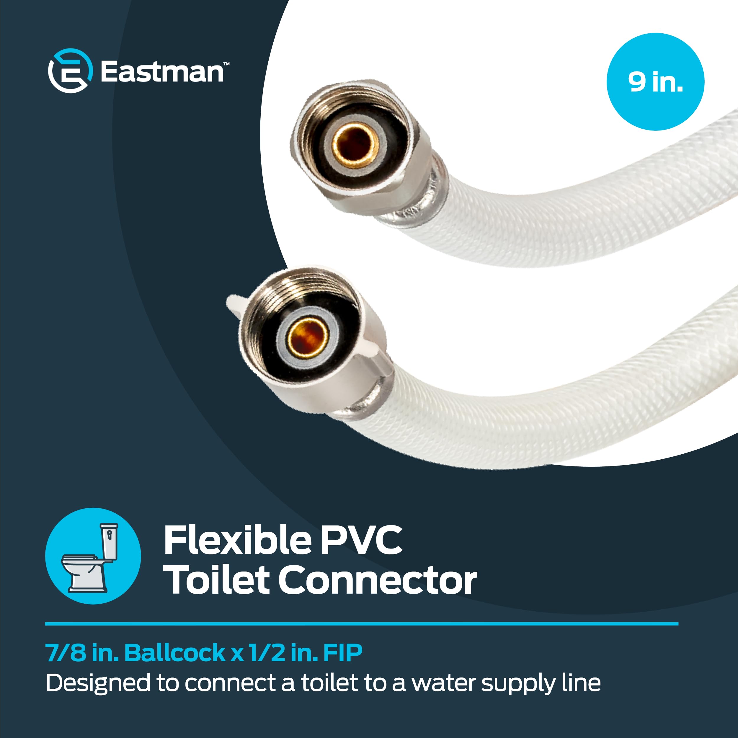Amazon.com: Eastman 9 Inch Flexible Toilet Connector, 7/8 Inch